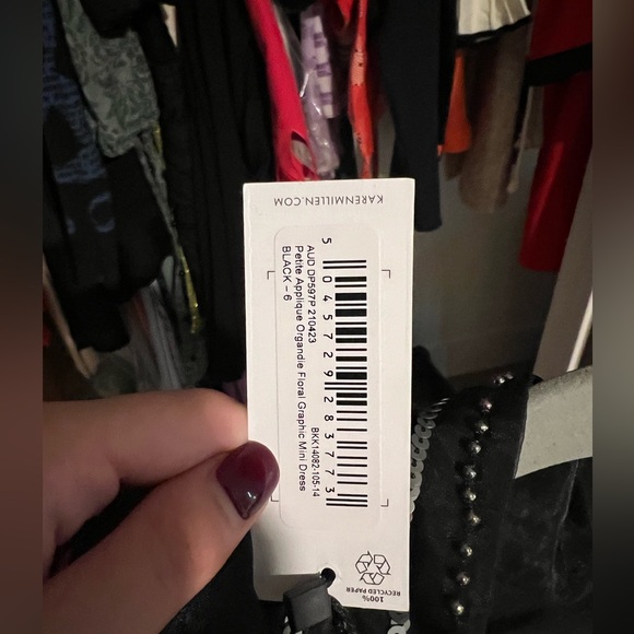 Karen millen Applique Organdie Floral Graphic Woven Mini Dress - Picture 5 of 5